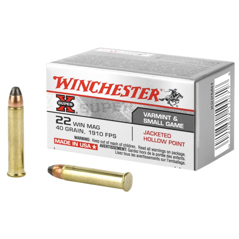 Super-X .22 Winchester Magnum Rimfire 40 Grain Jacketed Hollow Point 50 Per Box
