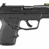 MAX-9, Semi-automatic, Striker Fired, Sub-Compact, 9MM, 3.2" Barrel, Black Oxide Finish, Polymer Frame, Thumb Safety, Optic Ready, Front TFO Night Sight, 10 Rounds, 2 Magazines, Hogue Beavertail HandAL Grip Sleeve with Cobblestone Texturing 03502
