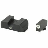 Pro i-dot Set For Glock 17/19 Front ProGlo Green Tritium With White Outline Single Dot Green Rear Sight