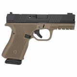 Frontline, Striker Fired, Semi-automatic, Compact, Polymer Frame Pistol, 9MM, 4" Barrel, Cerakote Finish, Flat Dark Earth and Black, AmeriGlow Front Sights Tall, 15 Rounds BRO-FL-9MM-FDE-BLK