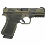 Frontline +, Striker Fired, Semi-automatic, Compact, Polymer Frame Pistol, 9MM, 4" Ported Barrel, Cerakote Finish, Bazooka Green Battleworn, 15 Rounds BRO-FLP-9MM-BGB-PLUS