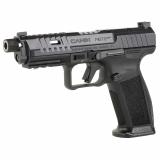 METE SFT Pro, Striker Fired, Semi-automatic, Polymer Frame Pistol, Full Size, 9MM, 5" Threaded Barrel, 1/2x28, Matte Finish, Black, 3 Dot White Sights, Flared Magwell, Optic Ready, 2 Magazines, (1) 20 Round and (1) 18 Round, Includes Accessory Kit HGP715
