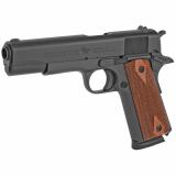 1911A1, 45ACP, 5" Barrel, Steel Frame, Black Finish, Wood Grips, Fixed Sights, 8Rd 1911