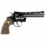 Python, Revolver, Double Action, 357 Magnum, 5" Barrel, Blued Finish, Black, Blade Front/Adjustable Rear Sight, Wood Grips, 6 Rounds PYTHON-BP5WTS