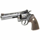Python, Revolver, Double Action, 357 Magnum, 5" Barrel, Blued Finish, Black, Blade Front/Adjustable Rear Sight, Wood Grips, 6 Rounds PYTHON-BP5WTS