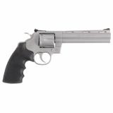 Python, Double Action, Steel Frame Revolver, 357 Magnum/38 Special, 6" Barrel, Stainless Steel, Bead Blast Finish, Black Hogue Rubber Grips, Blade Front/Adjustable Rear Sights, 6 Rounds PYTHON-SM6RTS