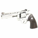 Python, Revolver, Double Action, 357 Magnum, 5", Silver, Wood, 6 Rounds, 1:14, Colt Python 5" Stainless Steel, Blade Front/Adjustable Rear, Stainless Steel PYTHON-SP5WTS