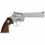 Python, Revolver, Double Action Only, 357 Magnum, 6" Barrel, Stainless Finish, Stainless Steel Frame, Walnut Grips, 6Rd, Red Ramp Front/Adjustable Rear PYTHON-SP6WTS