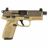 502, Tactical, Single Action Only, Semi-automatic, Polymer Frame Pistol, Compact Size, 22 LR, 4.6" Threaded Barrel, 1/2X28 TPI, Flat Dark Earth, Fixed Suppressor Height Sights, Ambidextrous Thumb Safety, No Decocker, 10 Rounds, Optics Ready Slide, 2 Maga