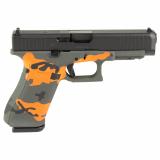 47 M.O.S., Striker Fired, Semi-automatic, Polymer Frame Pistol, Full Size, 9MM, 4.49" Barrel, Custom Blaze Camo Cerakote Finish by Skydas, Optics Ready, Fixed Sights, 17 Rounds, 3 Magazines PA475S203MOSN