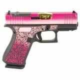 43X, M.O.S, Striker Fired, Semi-automatic, Polymer Frame Pistol, Sub-Compact, 9MM, 3.41" Barrel, Custom Lady Bug Cerakote Finish by Shark Coast Tactical, Fixed Sights, Optic Ready, Zaffiri Gold Barrel, 10 Rounds, 2 Magazines PX4350201FRMOS