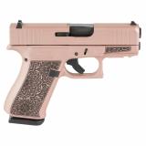 43X, Striker Fired, Semi-automatic, Polymer Frame Pistol, Sub-Compact, 9MM, 3.41" Barrel, Custom Rose Gold Paisley Finish with Laser Engraving by Skydas, Fixed Sights, 10 Rounds, 2 Magazines UX4350204-RGLAS