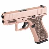 43X, Striker Fired, Semi-automatic, Polymer Frame Pistol, Sub-Compact, 9MM, 3.41" Barrel, Custom Rose Gold Paisley Finish with Laser Engraving by Skydas, Fixed Sights, 10 Rounds, 2 Magazines UX4350204-RGLAS
