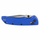 Deka, Folding Knife, CPM MagnaCut, Stone Tumble Finish, Silver, Plain Clip Point Edge, 3.25" Blade, Blue Polyamide Nylon 12 Grips 24373