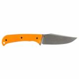 Extrak XL, Fixed Blade Knife, CPM MagnaCut Steel, Plain Edge, 3.9" Clip Point Blade, Stone Tumbled Finish, Orange G-10 Handle, Silver Blade, Includes Sheath 35850