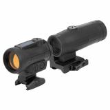 ARO and HM3X Magnifier, Red Dot, 2 MOA Dot, Fits 1913 Picatinny Rail, 1.63" Lower 1/3 Co-Witness Mount, Black ARO-RD2-HM3X