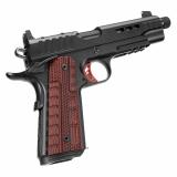 Rapide Heat, 1911, Semi-automatic, Full Size, 9MM, 5.5" Threaded Barrel, Matte Finish, Black, Red G-10 Grips, Optic Ready, 9 Rounds 3000439