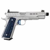 Rapide Ice, 1911, Semi-automatic, Full Size, 45ACP, 5.5" Threaded Barrel, Matte Finish, Silver, G-10 Grips, Optic Ready, 8 Rounds 3000450