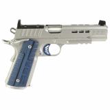 Rapide Ice, 1911, Semi-automatic, Full Size, 45ACP, 5" Barrel, Matte Finish, Silver, G-10 Grips, Optic Ready, 8 Rounds 3000454