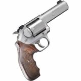 K6s DASA Combat, Double/Single Action Revolver, 357 Magnum, 4" Barrel, Brushed Finish, Silver, Wood Grips, White 3 Dot Sights, 6 Rounds, California Approved 3400031CA