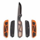 Razor APX, Fixed Blade Knife, Plain Edge, 2.5" Blade Length, Includes (5) 5 Drop Point Blades, Matte Finish, Orange Titanium Coated Removeable Blade Storage Scales APX25-5C