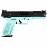 57, Double Action, Semi-automatic, Polymer Frame Pistol, Full Size, 5.7X28MM, 4.94" Barrel, Turquoise Frame, Black Oxide Finish, Fiber Optic Front and Adjustable Rear Sights, Ambidextrous Manual Safety, 20 Rounds, 2 Magazines, Ambidextrous 16405