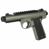 Mark IV Tactical, 22/45, Single Action, Semi-automatic, Polymer Frame Pistol, Full Size, 22LR, 4.4" Threaded Barrel, Cerakote Finish, Elite Jungle, Checkered Grips, Adjustable Rear Sight, 10 Rounds, 2 Magazines 40189
