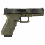 22 Gen3, Striker Fired, Semi-automatic, Polymer Frame Pistol, Full Size, 40 S&W, 4.49" Barrel, Black Multicam Slide With OD Green Frame, Fixed Sights, 15 Rounds, 2 Magazines, Glock OEM Rail, Right Hand, Laser Engraved Frame, Optic Cut 300-109-0100-09