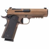 1911 X Carry, Single Action Only, Semi-automatic, Commander Size, 45ACP, 4.25" Barrel, DLC Finish, Black and Coyote, Optics Ready, G10 Grips, XRay3 Day/Night Sights, Ambidextrous Safety, 8 Rounds, 2 Magazines 1911XCA-45-CXR3