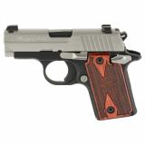 P238 Two-Tone, Semi-automatic, Single Action Only, Sub-Compact, 380 ACP, 2.7" Barrel, Night Sights, Anodized Finish, Black with Silver Slide, 2 Magazines (1-6 Round, 1-7 Round) 238-380-TXR3