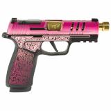 P365, XMacro, Striker Fired, Semi-automatic, Polymer Framed Pistol, Sub-Compact, 9MM, 4.3" Zaffiri Precision Threaded Gold Barrel, Cerakote Finish, Lady Bug, XRAY3 Day/Night Sights, Optic Ready, 17 Rounds, 2 Magazines 365XCA-9-BXR3