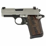 P938 Two Tone | 9MM, 3" Barrel, Night Sights, Anodized Finish, Black with Silver Slide, 2 Magazines (1-6 Round, 1-7 Round) 938-9-TXR3-AMBI Semi-automatic, Single Action Only, Sub-Compact