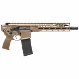 MCX SPEAR-LT  Pistol |223 Remington/5.56NATO, 11" Barrel, Anodized Finish, Coyote, Flatblade Match Trigger, 10" Lightweight Ergonomic M-LOK Handguard, Fully Ambidextrous Controls, 30 Rounds, 1 Magazine, No Brace