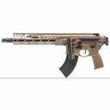 MCX SPEAR-LT, Semi-automatic Rifle, SBR, 7.62X39, 11" Barrel, Anodized Finish, Coyote, Side Folding Stock, Flat Blade Match Trigger, 10" Lightweight Ergonomic M-LOK Handguard, Ambidextrous Controls, 28 Rounds, 1 Magazine