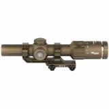 Tango MSR, Rifle Scope, 1-6X24, BDC6 Illuminated SReticle, Second Focal Plane, 30mm Main Body Tube, Matte Finish, Coyote Brwon, Includes Alpha MSR Mount and Flip Back Covers SOTM61200