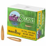Match Bullets .224 Diameter 80 Grain Hollow Point Boattail Requires A 1x7 to 1x8 Inch Twist Barrel 500 Per Box