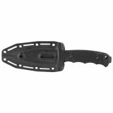 Seal FX, 4.3" Fixed Blade Knife, Clip Point Partially Serrated Edge, Glass Reinforced Handle, CPM S35VN Steel, Cerakote Finish, Black, Includes Kydex Sheath SOG-17-21-01-57
