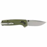 Terminus XR, Folding Knife, 2.95" Straight Clip Point, Olive Drab Green G10 Handle, D2 Steel, Stonewashed Finish, Silver SOG-TM1022-CP