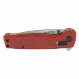 Terminus XR, Folding Knife, 2.95" Straight Clip Point, Crimson Red G10 Handle, D2 Steel, Stonewashed Finish, Silver SOG-TM1023-CP
