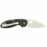 Efficient, Folding Knife, 8Cr13MoV, Plain, Drop Point, Circle Thumb Hole/Pocket Clip, 3", Blk G10 C216GP