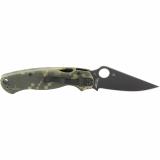 Para-Military 2, Folding Knife, 3.438" Blade, Clip Point, Plain Edge, CPM-S30V With Black DLC Finish, Camo G-10 Frame, Circle Thumb Hole/Pocket Clip C81GPCMOBK2