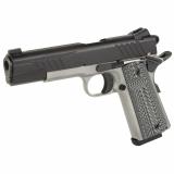 1911, Full Size, 45 ACP, 5" Barrel, G10 Grips, Melonite Finish, Silver Frame, Black Slide, Night Sights, Manual Safety, 8 Rounds, 2 Magazines 67201