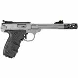 Performance Center Victory Target |22LR, 6" Target Fluted Barrel with Muzzle Brake, Semi-Automatic, Stainless Steel, Glass Bead Finish, Adjustable Fiber Optic Rear Sight & Fiber Optic Front Sight, Tandemkross "hiveGrips" with Target Thumbrest Grip, 10Rd