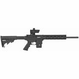 M&P15-22, Semi-automatic, AR, 22LR, 16.5" Non-Threaded Barrel, Black Finish, Fixed Stock, 10Rd, 10" M&P Slim Handguard with Magpul M-LOK, MP100 4MOA Red/Green Dot Optic Included 12724