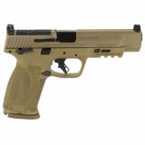 M&P9 M2.0, Striker Fired, Semi-automatic, Polymer Frame Pistol, Full Size, 9MM, 5" Barrel, Optics Ready, Armornite Finish, Flat Dark Earth, Aggressive Grip Texture, 3Dot Sights, 17 Rounds, 2 Magazines 13569