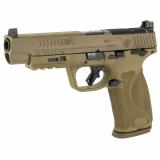 M&P9 M2.0, Striker Fired, Semi-automatic, Polymer Frame Pistol, Full Size, 9MM, 5" Barrel, Optics Ready, Armornite Finish, Flat Dark Earth, Aggressive Grip Texture, 3Dot Sights, 17 Rounds, 2 Magazines 13569