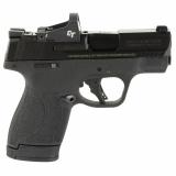 Shield Plus, M&P9, Semi-automatic, Striker Fired, Micro Compact, 9MM, 3.1", Black, 13 Rounds, 2 Magazines, Optics Ready, Thumb Safety, Night Sights, Polymer, Armornite 13951