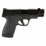 M&P9 Shield Plus, Performance Center, Striker Fired, Semi-automatic, Polymer Framed Pistol, Micro-Compact, 9MM, 4" Ported Barrel, Armornite Finish, Black, Front Night Sight, Blacked Out Rear Sight, No Manual Safety, Optic Ready, 3 Magazines, 1-10 Round,