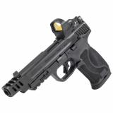 M&P M2.0, Striker Fired, Semi-Automatic, Polymer Frame Pistol, Full Size, 10MM, 5.6" Ported Barrel, Armonite Finish, Black, Tritium Front and Rear Night Sights, Flat Face Trigger, 15 Rounds, 2 Magazines, Includes Mounted Leupold Deltapoint Pro Red Dot 14