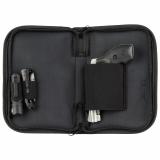 Model 642, Double Action Only, Metal Frame Revolver, J-Frame, 38 Special +P, 1.875" Barrel, Aluminum Alloy, Matte Finish, Silver, Rubber Grip, Fixed Sights, 5 Rounds, No Internal Lock, Bundle Comes With S&W Branded Discreet Portfolio, M&P Delta Force Fla
